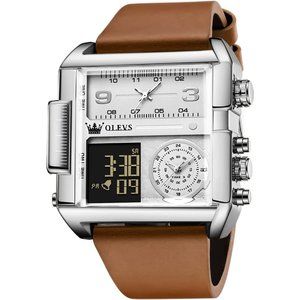 Men's Sport Watch Large Face Digital & Analog Quartz Wrist  with LED wat…